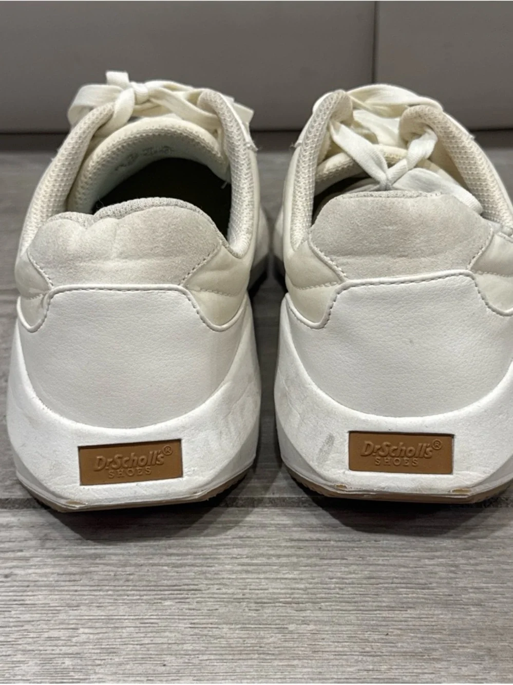 Dr. Scholl's Women's White Sneakers with Tan Accents